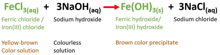 FeCl3 + NaOH = Fe(OH)3 + NaCl